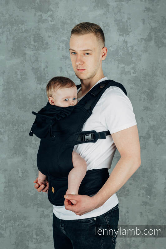 Lenny Lamb - My First Baby Carrier - LennyGo LITTLE HERRINGBONE EBONY BLACK B