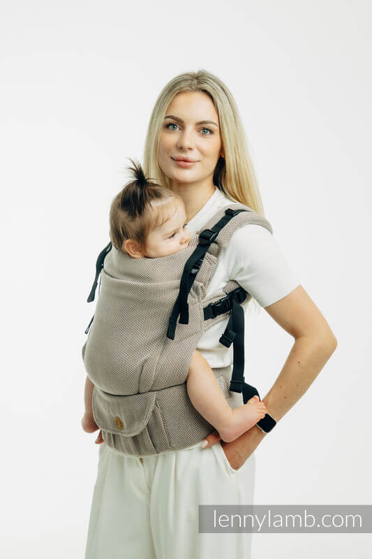 Lenny Lamb - My First Baby Carrier - LennyUpGrade PRO PRO LITTLE HERRINGBONE ALMOND