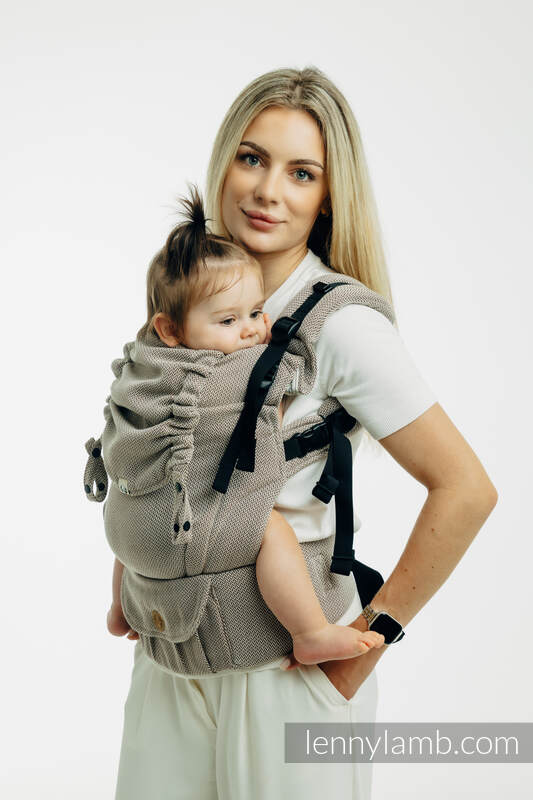 Lenny Lamb - My First Baby Carrier - LennyUpGrade PRO PRO LITTLE HERRINGBONE ALMOND