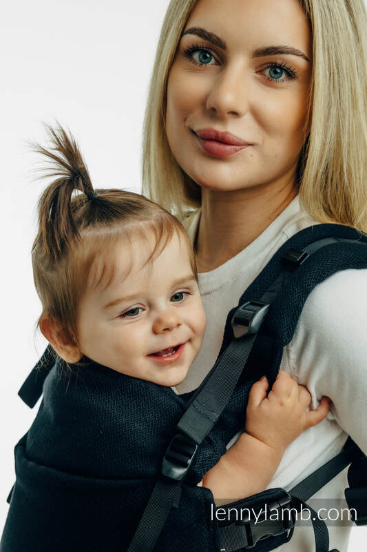 Lenny Lamb - My First Baby Carrier - LennyUpGrade PRO PRO LITTLE HERRINGBONE EBONY BLACK
