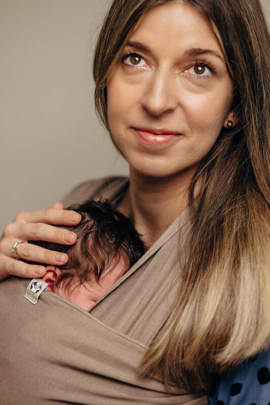 Lenny Lamb - Stretchy/Elastic Baby Sling - Mocha - standard size 5.0 m (grade B) B