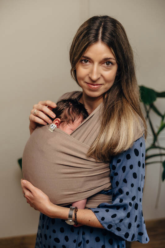 Lenny Lamb - Stretchy/Elastic Baby Sling - Mocha - standard size 5.0 m (grade B) B