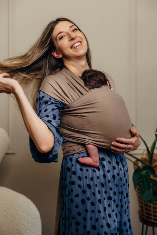Lenny Lamb - Stretchy/Elastic Baby Sling - Mocha - standard size 5.0 m (grade B) B