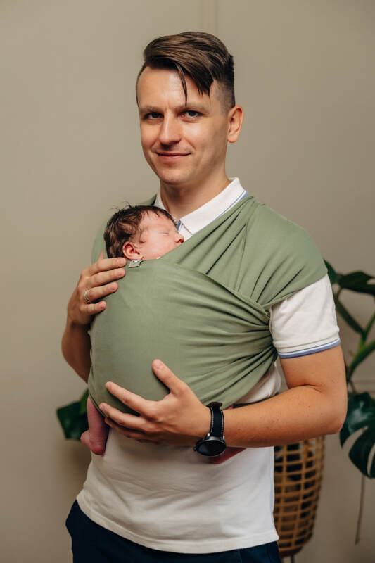 Lenny Lamb - Stretchy/Elastic Baby Sling - Sage - standard size 5.0 m (grade B) B