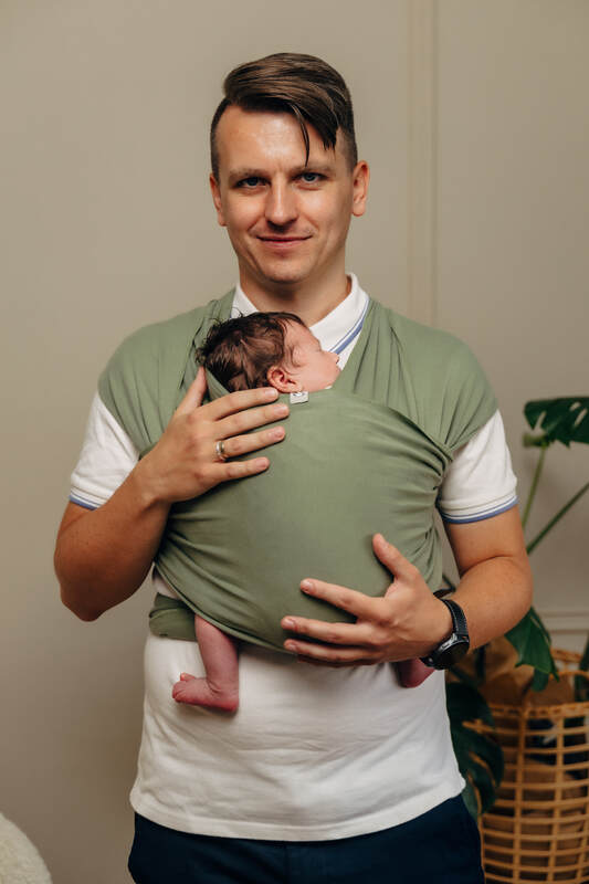 Lenny Lamb - Stretchy/Elastic Baby Sling - Sage - standard size 5.0 m (grade B) B