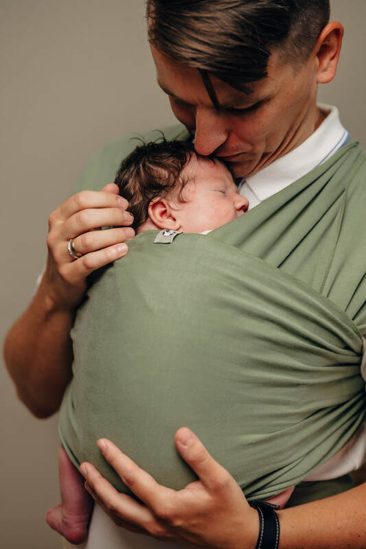 Lenny Lamb - Stretchy/Elastic Baby Sling - Sage - standard size 5.0 m (grade B) B
