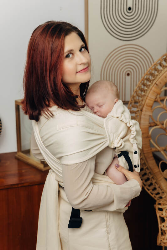 Lenny Lamb - LennyHybrid Half Buckle Carrier LITTLE HERRINGBONE LUCE B