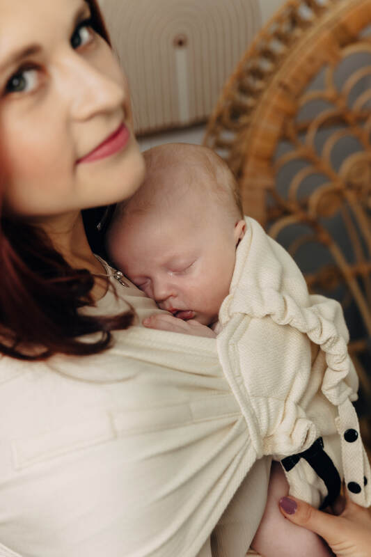 Lenny Lamb - LennyHybrid Half Buckle Carrier LITTLE HERRINGBONE LUCE B