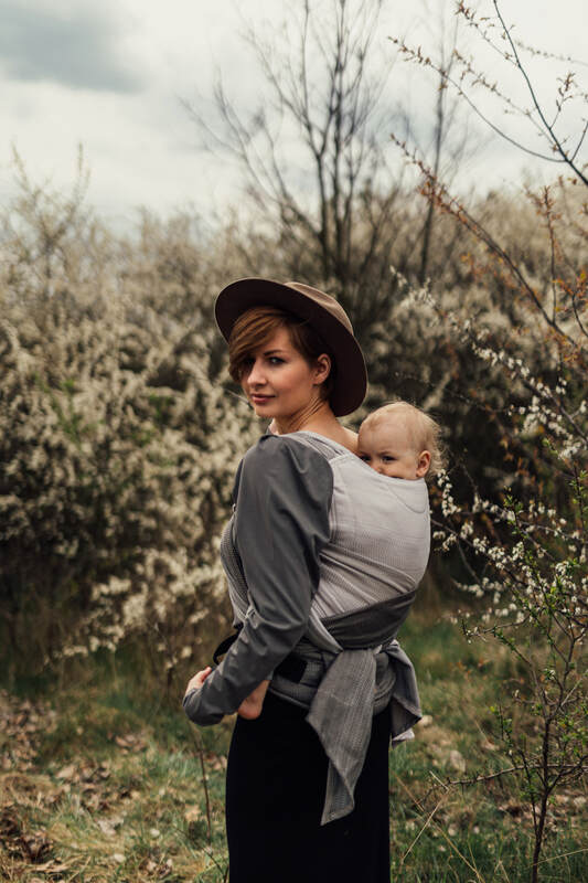 Lenny Lamb - LennyHybrid Half Buckle Carrier LITTLE HERRINGBONE OMBRE RAGTIME