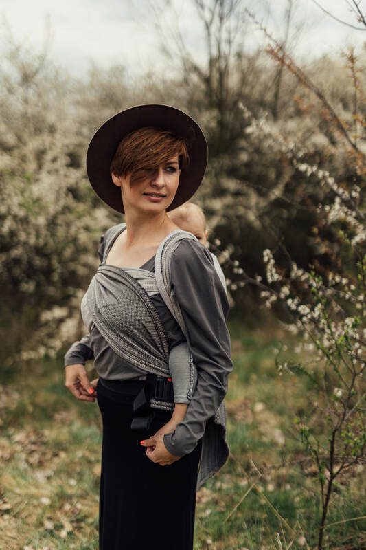 Lenny Lamb - LennyHybrid Half Buckle Carrier LITTLE HERRINGBONE OMBRE RAGTIME