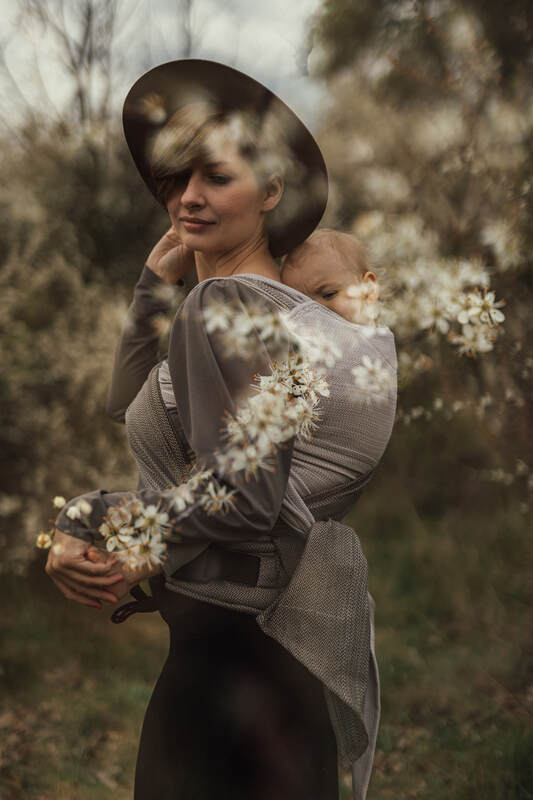 Lenny Lamb - LennyHybrid Half Buckle Carrier LITTLE HERRINGBONE OMBRE RAGTIME