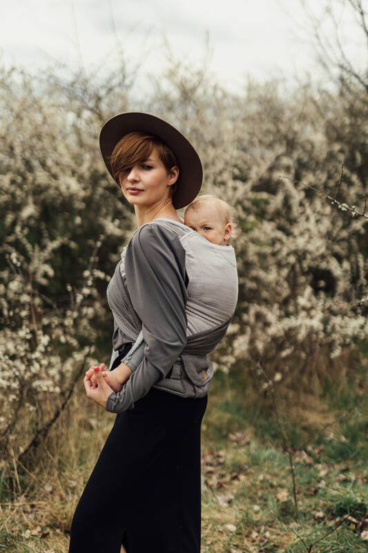 Lenny Lamb - LennyHybrid Half Buckle Carrier LITTLE HERRINGBONE OMBRE RAGTIME