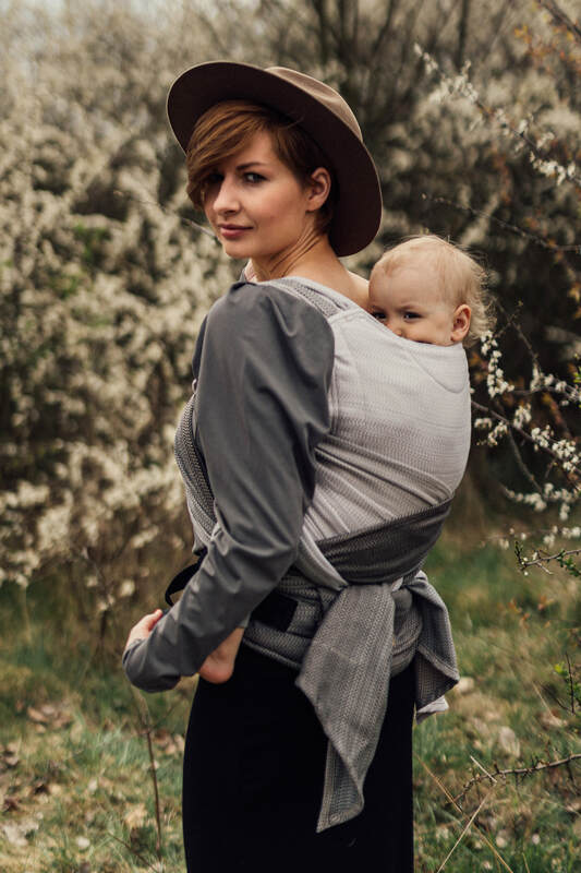 Lenny Lamb - LennyHybrid Half Buckle Carrier LITTLE HERRINGBONE OMBRE RAGTIME