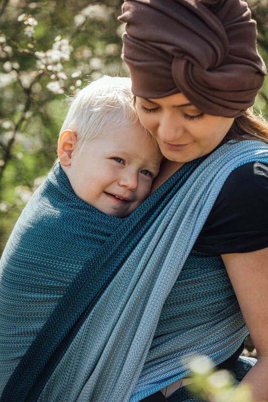 Lenny Lamb - Тъкан слинг-шал LITTLE HERRINGBONE OMBRE BEBOP L