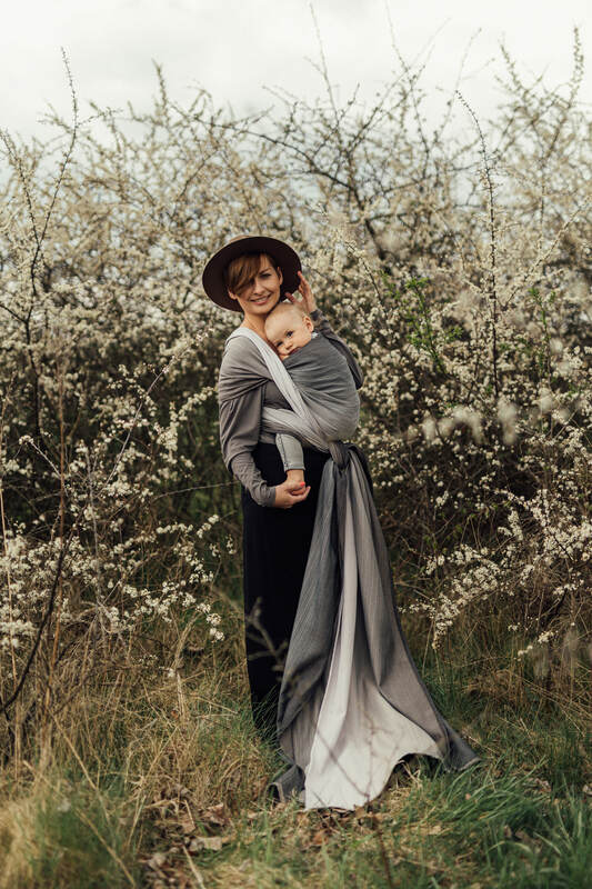 Lenny Lamb - Тъкан слинг-шал LITTLE HERRINGBONE OMBRE RAGTIME L