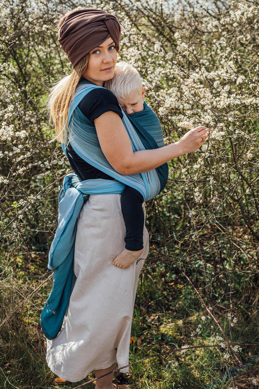 Lenny Lamb - Тъкан слинг-шал LITTLE HERRINGBONE OMBRE BEBOP M