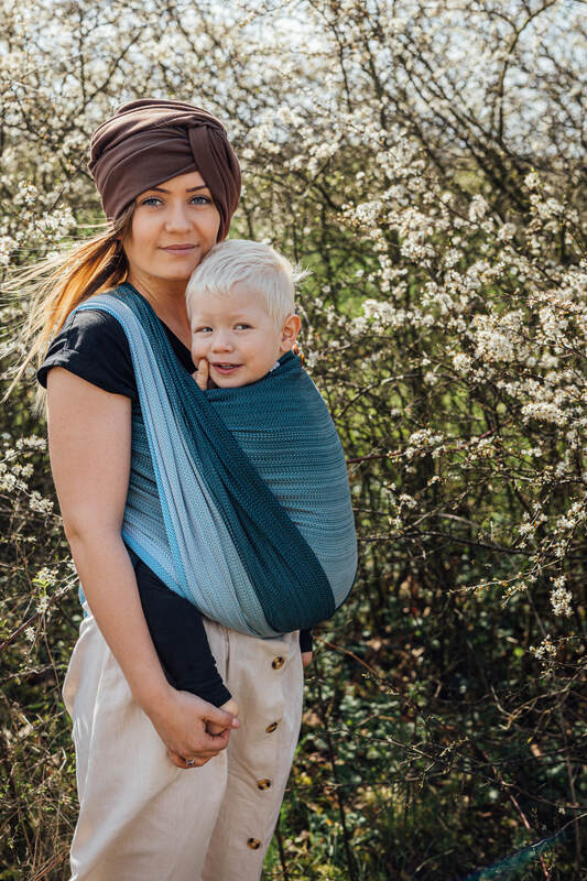 Lenny Lamb - Тъкан слинг-шал LITTLE HERRINGBONE OMBRE BEBOP S