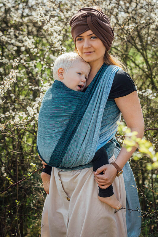 Lenny Lamb - Тъкан слинг-шал LITTLE HERRINGBONE OMBRE BEBOP XS