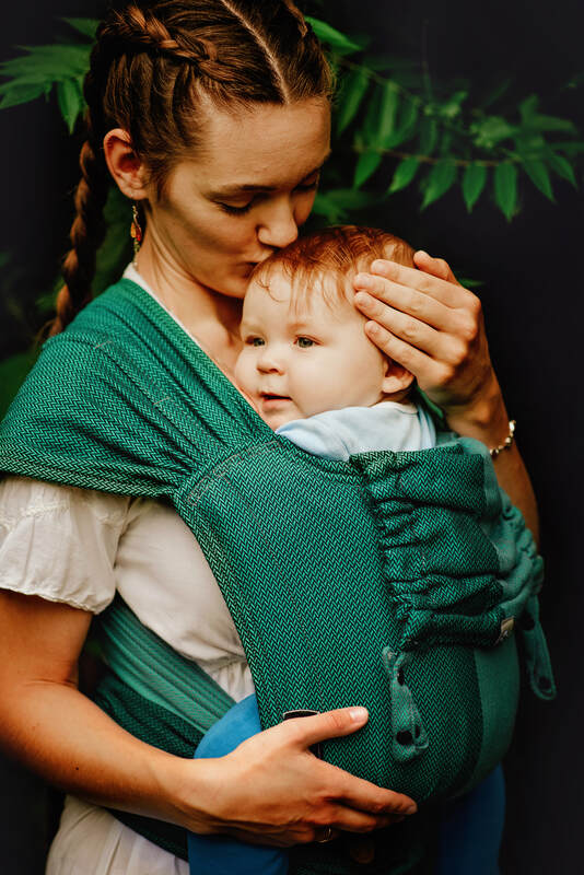 Lenny Lamb - LennyHybrid Half Buckle Carrier LITTLE HERRINGBONE SALSA