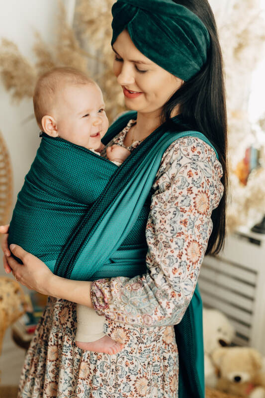 Lenny Lamb - Тъкан слинг-шал LITTLE HERRINGBONE SALSA L B