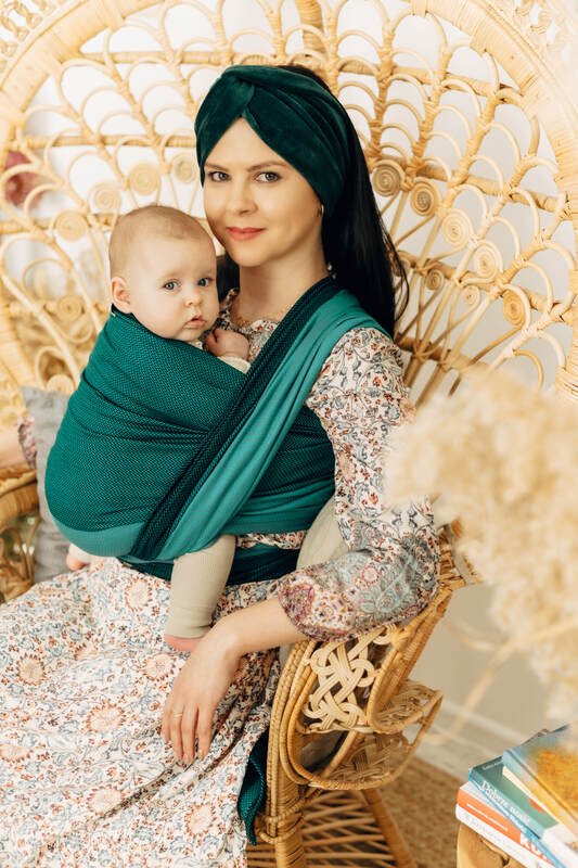 Lenny Lamb - Тъкан слинг-шал LITTLE HERRINGBONE SALSA L B