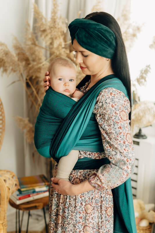 Lenny Lamb - Тъкан слинг-шал LITTLE HERRINGBONE SALSA S