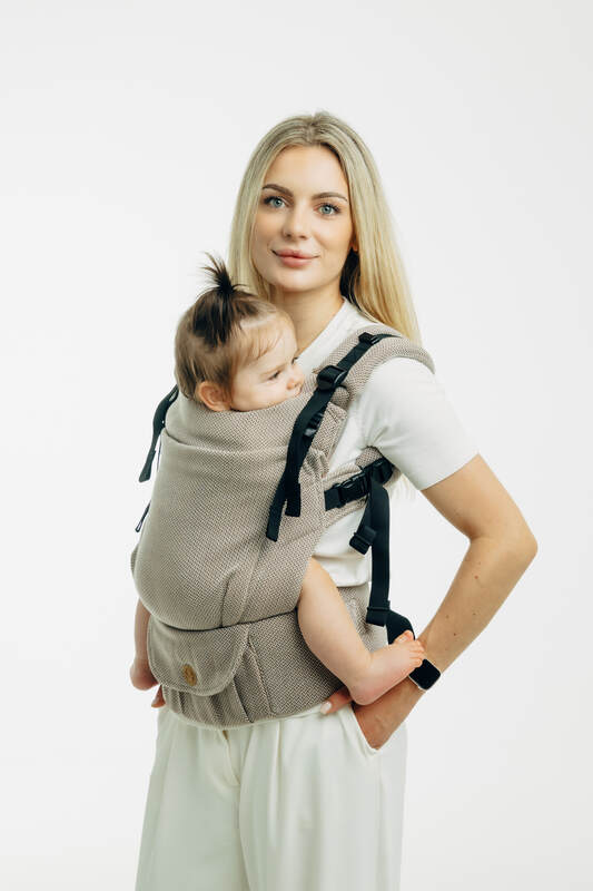 Lenny Lamb - My First Baby Carrier - LennyUpGrade PRO PRO LITTLE HERRINGBONE ALMOND B