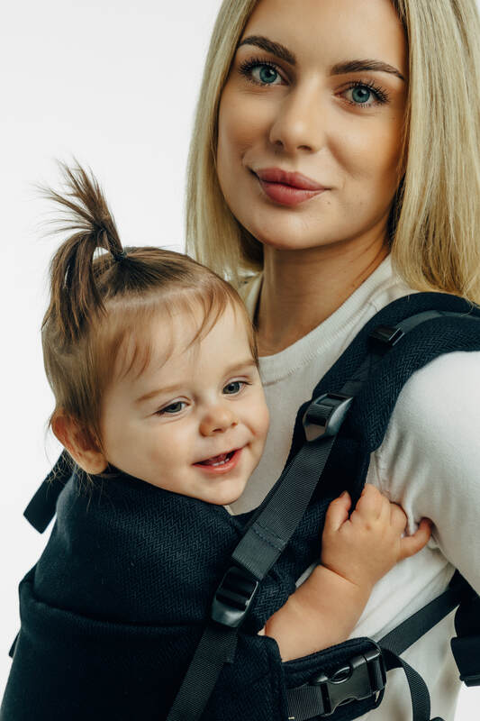 Lenny Lamb - My First Baby Carrier - LennyUpGrade PRO PRO LITTLE HERRINGBONE EBONY BLACK B