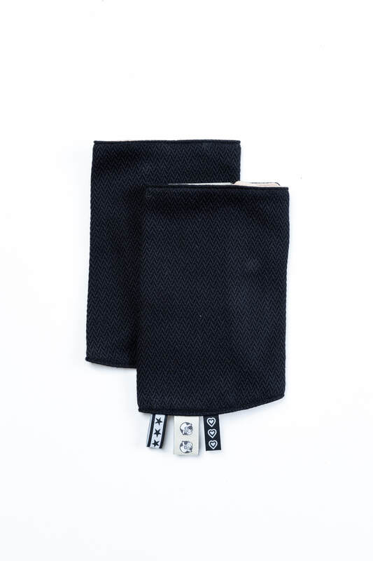 Lenny Lamb - Drool Pads (100% cotton) - LITTLE HERRINGBONE EBONY BLACK  LITTLE HERRINGBONE EBONY BLACK