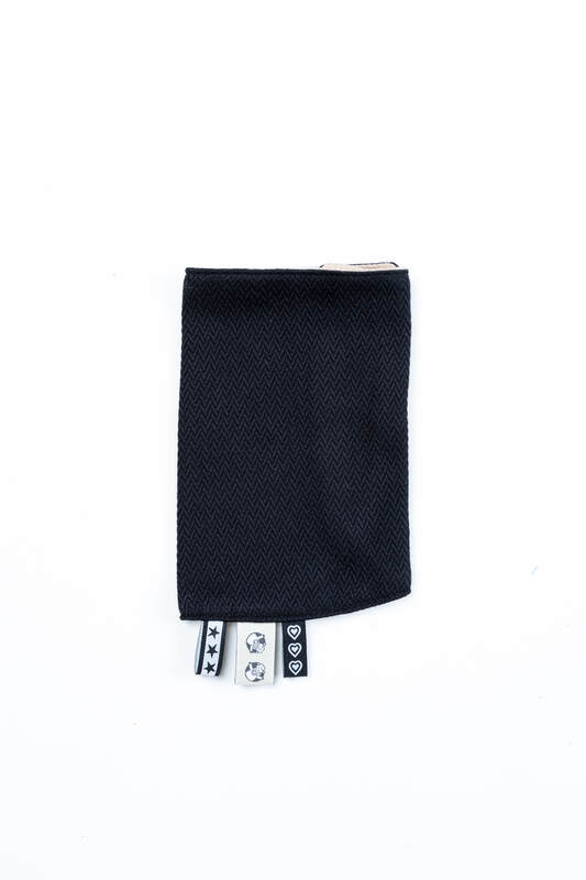 Lenny Lamb - Drool Pads (100% cotton) - LITTLE HERRINGBONE EBONY BLACK  LITTLE HERRINGBONE EBONY BLACK