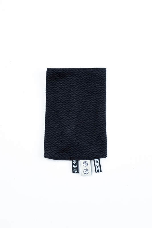 Lenny Lamb - Drool Pads (100% cotton) - LITTLE HERRINGBONE EBONY BLACK  LITTLE HERRINGBONE EBONY BLACK
