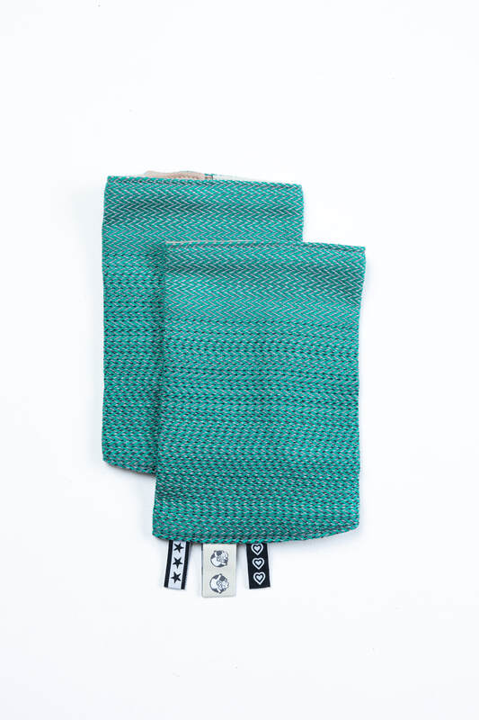 Lenny Lamb - Drool Pads (100% cotton) - LITTLE HERRINGBONE OMBRE GREEN  LITTLE HERRINGBONE OMBRE GREEN