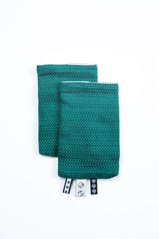 Lenny Lamb - Drool Pads (100% cotton) - LITTLE HERRINGBONE OMBRE GREEN  LITTLE HERRINGBONE OMBRE GREEN
