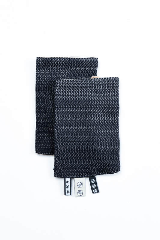 Lenny Lamb - Drool Pads (100% cotton) - LITTLE HERRINGBONE OMBRE GREY  LITTLE HERRINGBONE OMBRE GREY