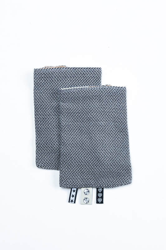 Lenny Lamb - Drool Pads (100% cotton) - LITTLE HERRINGBONE OMBRE GREY  LITTLE HERRINGBONE OMBRE GREY