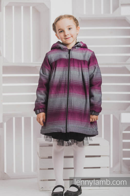 Lenny Lamb - Girls Coat - size 110 - LITTLE HERRINGBONE INSPIRATION with Black LITTLE HERRINGBONE INSPIRATION