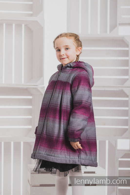 Lenny Lamb - Girls Coat - size 128 - LITTLE HERRINGBONE INSPIRATION with Black LITTLE HERRINGBONE INSPIRATION
