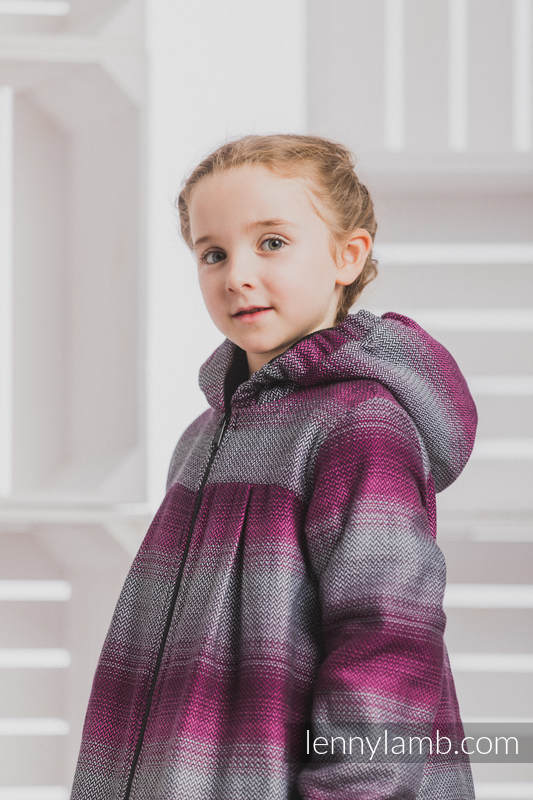 Lenny Lamb - Girls Coat - size 128 - LITTLE HERRINGBONE INSPIRATION with Black LITTLE HERRINGBONE INSPIRATION