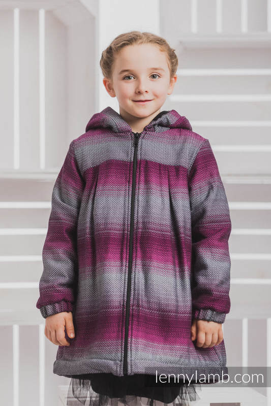 Lenny Lamb - Girls Coat - size 128 - LITTLE HERRINGBONE INSPIRATION with Black LITTLE HERRINGBONE INSPIRATION