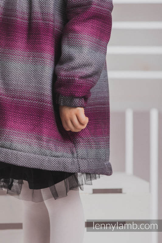 Lenny Lamb - Girls Coat - size 128 - LITTLE HERRINGBONE INSPIRATION with Black LITTLE HERRINGBONE INSPIRATION
