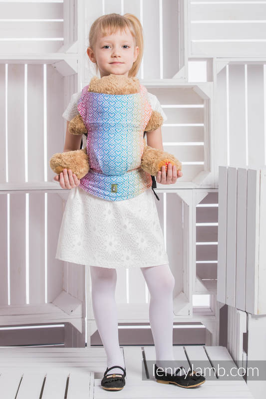 Lenny Lamb - Doll Carrier made of woven fabric BIG LOVE RAINBOW