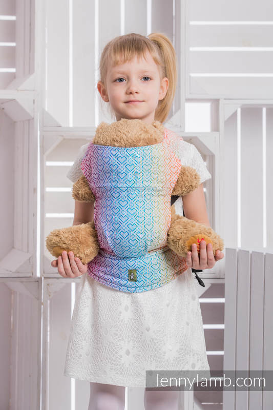 Lenny Lamb - Doll Carrier made of woven fabric BIG LOVE RAINBOW