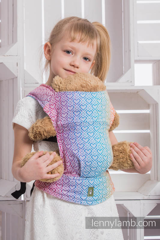 Lenny Lamb - Doll Carrier made of woven fabric BIG LOVE RAINBOW