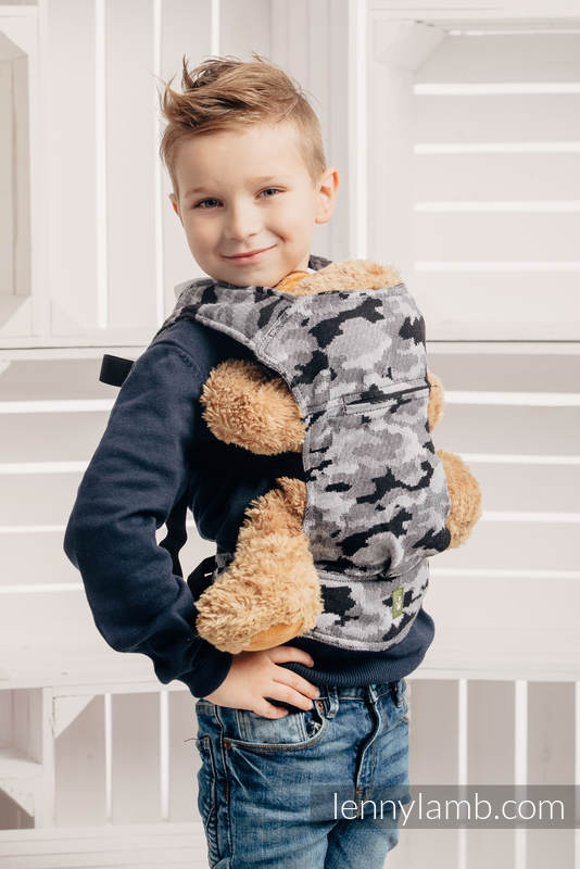 Lenny Lamb - Doll Carrier made of woven fabric (100% cotton) - GREY CAMO GREY CAMO