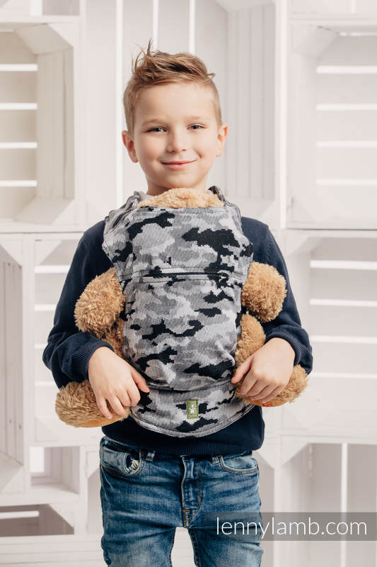 Lenny Lamb - Doll Carrier made of woven fabric (100% cotton) - GREY CAMO GREY CAMO