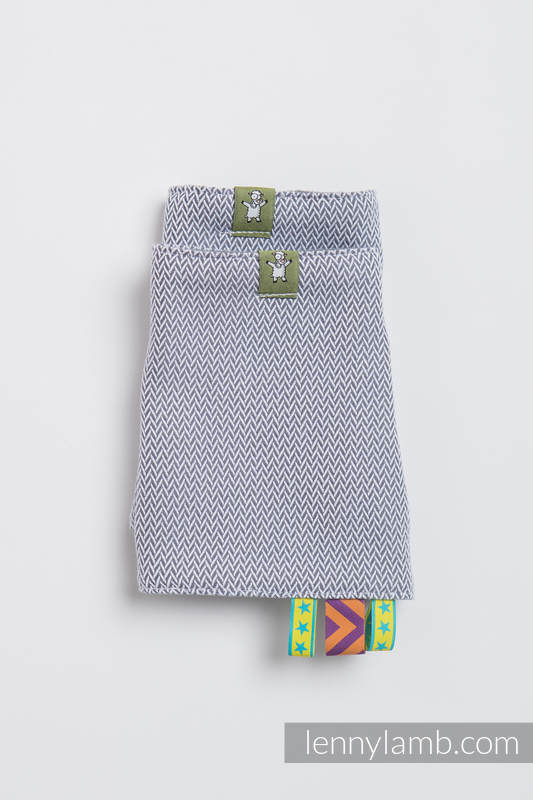 Lenny Lamb - Drool Pads & Reach Straps Set LITTLE HERRINGBONE GREY