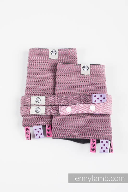 Lenny Lamb - Drool Pads & Reach Straps Set LITTLE HERRINGBONE OMBRE PINK