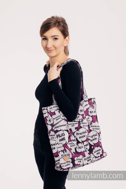 Lenny Lamb - Shoulder bag made of wrap fabric (100% cotton) - HUG ME - PINK - standard size 37cm x 37cm HUG ME PINK