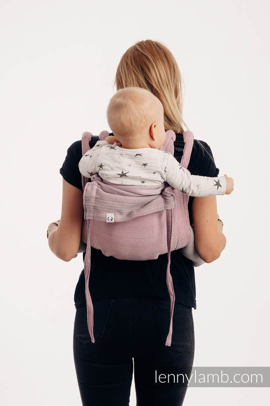 Lenny Lamb - Lenny Buckle Onbuhimo baby carrier LITTLE HERRINGBONE OMBRE PINK