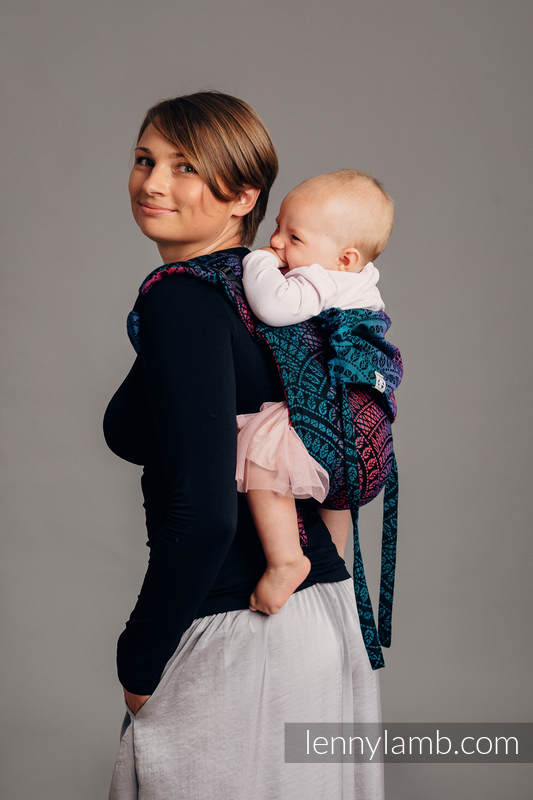 Lenny Lamb - Lenny Buckle Onbuhimo baby carrier PEACOCK S TAIL BLACK OPAL